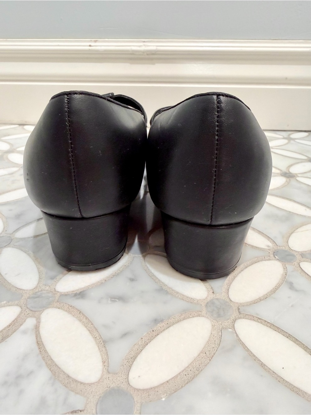 Dr. Scholl's Leather T-Strap Comfort Mary Jane Pumps Black Size 11 W Wide Width - Picture 8 of 13